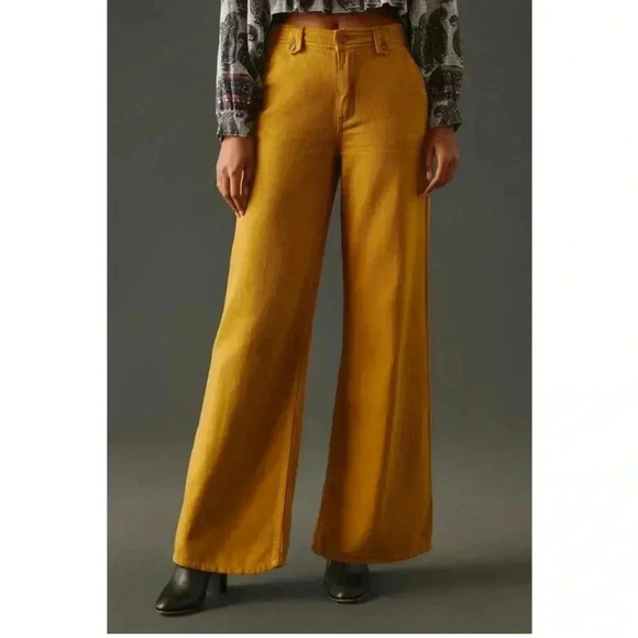 Anthropologie Pilcro Low-Rise Column Wide Leg Pants Size 29 TALL - Picture 3 of 9